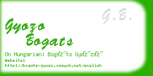 gyozo bogats business card